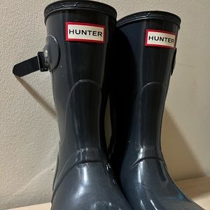 Hunter Women Original Short Gloss Rain Boots - Grey